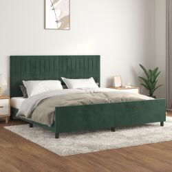 vidaXL sötétzöld bársony ágykeret matrac nélkül 200x200 cm (3125900)