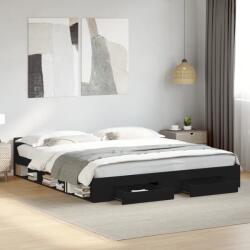 vidaXL fekete szerelt fa ágykeret 200 x 200 cm (3280721)