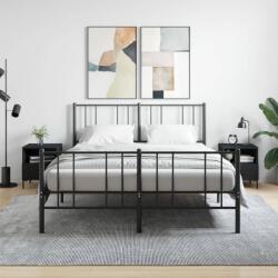vidaXL 2 db fekete szerelt fa és vas éjjeliszekrény 40 x 35 x 47, 5 cm (827439)