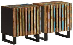 vidaXL 2 db tömör újrahasznosított fa éjjeliszekrény 40 x 34 x 46 cm (377425)