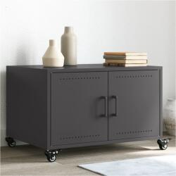 vidaXL fekete acél dohányzóasztal 68 x 50 x 43, 5 cm (846686)