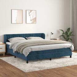 vidaXL sötétkék bársony rugós ágy matraccal 180x200 cm (3127629)