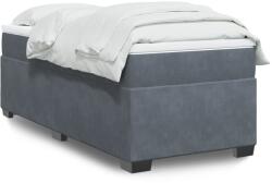 vidaXL sötétszürke bársony rugós ágy matraccal 90 x 200 cm (3285258)