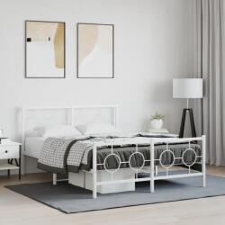 vidaXL fehér fém ágykeret fej- és lábtámlával 140x200 cm (376294)