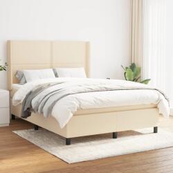 vidaXL krémszínű szövet rugós ágy matraccal 140 x 190 cm (3131350)