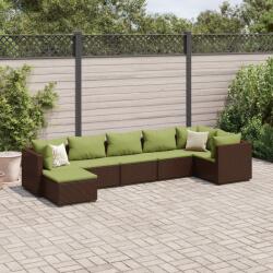 vidaXL 7 részes barna polyrattan kerti ülőgarnitúra párnákkal (3308230)