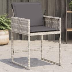 vidaXL 4 db világosszürke polyrattan kerti szék párnával (365005)