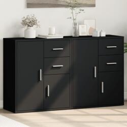vidaXL 2 db fekete szerelt fa tálalószekrény 60 x 31 x 70 cm (3276561)