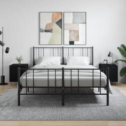 vidaXL 2 db fekete szerelt fa éjjeliszekrény 40 x 40 x 50 cm (827551)