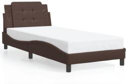 vidaXL barna műbőr ágykeret fejtámlával 90 x 200 cm (3208158) - vidaxl