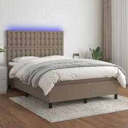 vidaXL tópszínű szövet rugós és LED-es ágy matraccal 140x190cm (3135193)