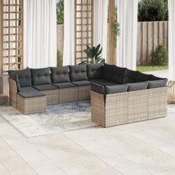 vidaXL 12 részes szürke polyrattan kerti ülőgarnitúra párnákkal (3218630)