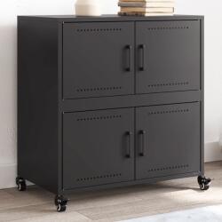 vidaXL fekete acél tálalószekrény 68 x 39 x 72 cm (846650)