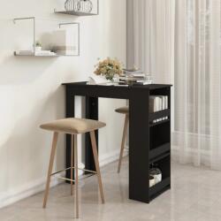 vidaXL fekete szerelt fa bárasztal tárolórekesszel 102 x 50 x 103, 5 cm (809468) - vidaxl