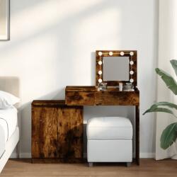 vidaXL füstös tölgy színű LED-es fésülködőasztal 115 x 37 x 110, 5 cm (848231)