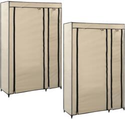 vidaXL 2 db krémszínű összecsukható szövet ruhásszekrény 110x45x175 cm (282424)