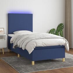 vidaXL kék szövet rugós és LED-es ágy matraccal 80 x 200 cm (3135235)