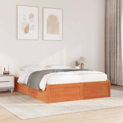 vidaXL viaszbarna tömör fenyőfa ágy matrac nélkül 140 x 200 cm (3282377)