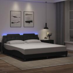 vidaXL fekete műbőr ágykeret LED-világítással 180 x 200 cm (3214124)
