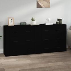 vidaXL 2 db fekete szerelt fa tálalószekrény (3185408) - vidaxl
