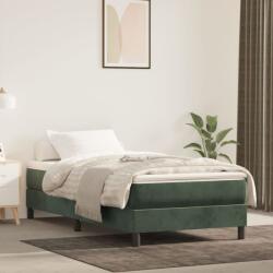 vidaXL sötétzöld bársony ágykeret matrac nélkül 80 x 200 cm (3120739)
