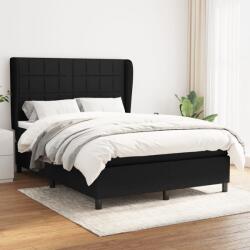 vidaXL fekete szövet rugós ágy matraccal 140 x 200 cm (3127967)