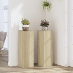 vidaXL 2 db sonoma tölgy szerelt fa növénytartó állvány 25 x 25 x 80cm (852944) - vidaxl