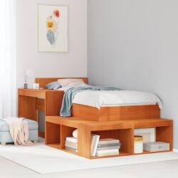 vidaXL viaszbarna tömör fenyőfa éjjeliszekrény asztallal 232x122x75 cm (855752)