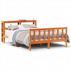vidaXL viaszbarna tömör fenyőfa ágykeret fejtámlával 140 x 190 cm (3305775)