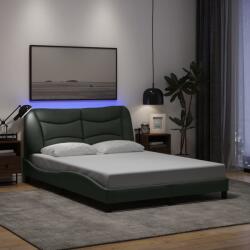 vidaXL sötétszürke szövet ágykeret LED-es matrac nélkül 140x200 cm (3213705)