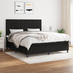 vidaXL fekete szövet rugós ágy matraccal 160x200 cm (3141787)
