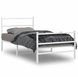 vidaXL fehér fém ágykeret fej- és lábtámlával 100 x 200 cm (355427)