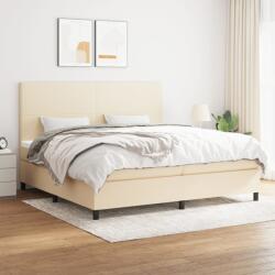 vidaXL krémszínű szövet rugós ágy matraccal 200 x 200 cm (3141646)