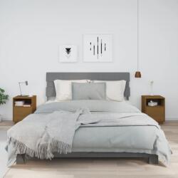 vidaXL 2 db mézbarna tömör fenyőfa éjjeliszekrény 40 x 34 x 55 cm (818322)