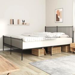 vidaXL fekete fém ágykeret fej- és lábtámlával 183 x 213 cm (350887)