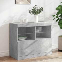 vidaXL betonszürke tálalószekrény LED-világítással 81 x 37 x 67 cm (836661)