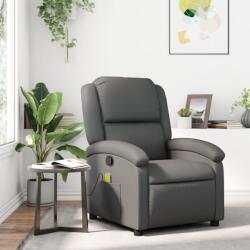 vidaXL szürke műbőr dönthető masszázsfotel (371785)