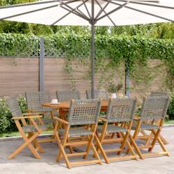 vidaXL 8 db szürke polyrattan és tömör fa összecsukható kerti szék (3214561)