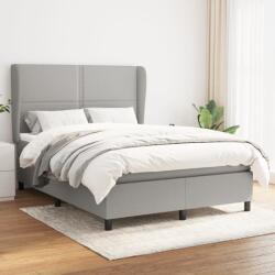 vidaXL világosszürke szövet rugós ágy matraccal 140 x 190 cm (3127877) - vidaxl