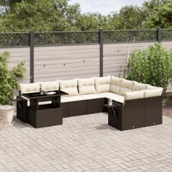 vidaXL 10 részes barna polyrattan kerti ülőgarnitúra párnákkal (3268143)