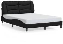 vidaXL fekete műbőr ágykeret fejtámlával 140x200 cm (3208002)