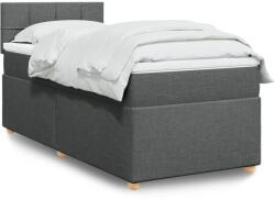 vidaXL sötétszürke szövet rugós ágy matraccal 80 x 200 cm (3288808)