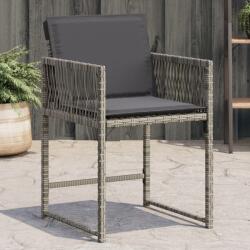 vidaXL 4 db szürke polyrattan kerti szék párnával (365019)