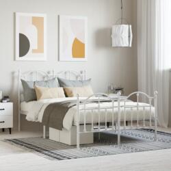 vidaXL fehér fém ágykeret fej- és lábtámlával 120 x 190 cm (353503)