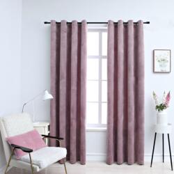 vidaXL 2 db rózsaszín bársony sötétítőfüggöny gyűrűkkel 140 x 175 cm (134520) - vidaxl