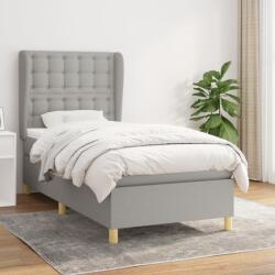 vidaXL világosszürke szövet rugós ágy matraccal 80 x 200 cm (3128797)