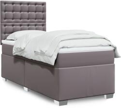vidaXL szürke műbőr rugós ágy matraccal 90x190 cm (3293002)