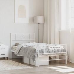 vidaXL fehér fém ágykeret fej- és lábtámlával 90x200 cm (355327) - vidaxl