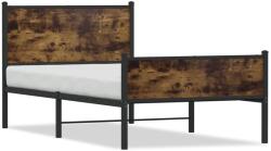 vidaXL füstös tölgy színű fém ágykeret matrac nélkül 100 x 190 cm (4007844)