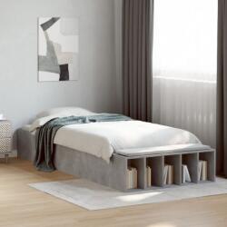 vidaXL betonszürke szerelt fa ágykeret 90 x 190 cm (3280618)